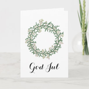God jul, Zweedse kerstkaart Feestdagen Kaart