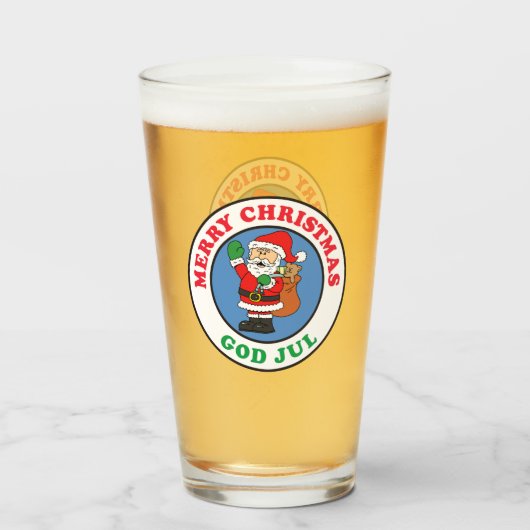 God jul Zweedse kerstkerstkerstkerstkerstkerstkers Glas (Voorkant gevuld)