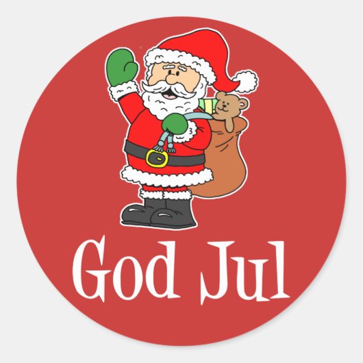 God jul Zweedse kerstkerstkerstkerstkerstkerstkers Ronde Sticker (Voorkant)