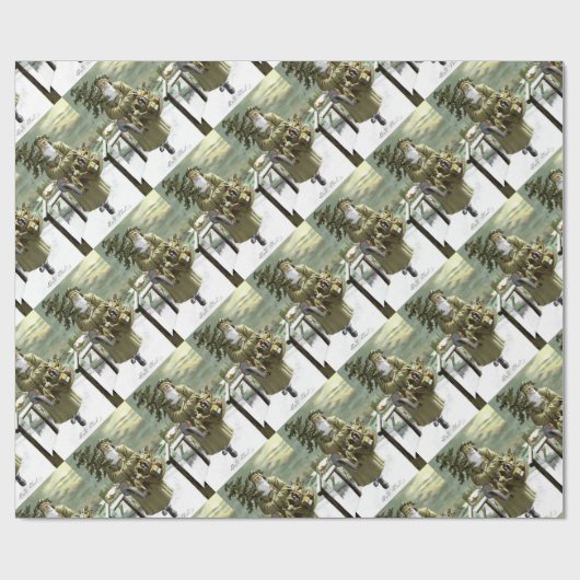 God Jul Zweedse kerstman Cadeaupapier (Vlak)