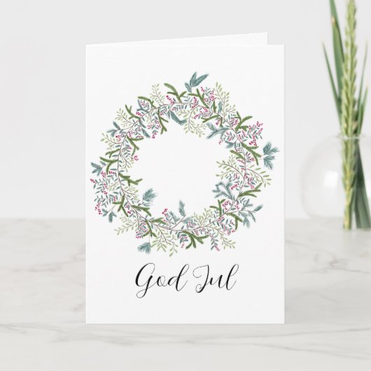 God jul, Zweedse kerstman Feestdagen Kaart (Voorkant)