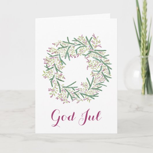 God jul, Zweedse kerstman Feestdagen Kaart (Voorkant)