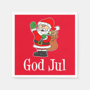 God Jul Zweedse Kerstman servetten
