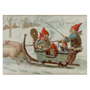 God jul - Zweedse Post Card Art 3 Snijplank