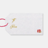 God jul Zweedse Rode familie Gnomes Cadeaulabel (Achterkant Horizontaal)