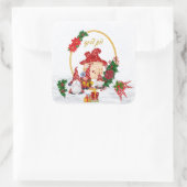 God jul Zweedse Rode familie Gnomes Vierkante Sticker (Tas)