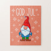 God jul, Zweedse Tomte Gnome, Scandinavische Merry Legpuzzel (Verticaal)