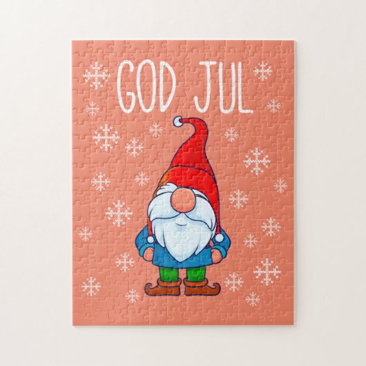 God jul, Zweedse Tomte Gnome, Scandinavische Merry Legpuzzel (Verticaal)