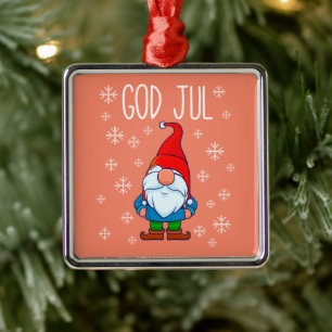 God jul, Zweedse Tomte Gnome, Scandinavische Merry Metalen Ornament