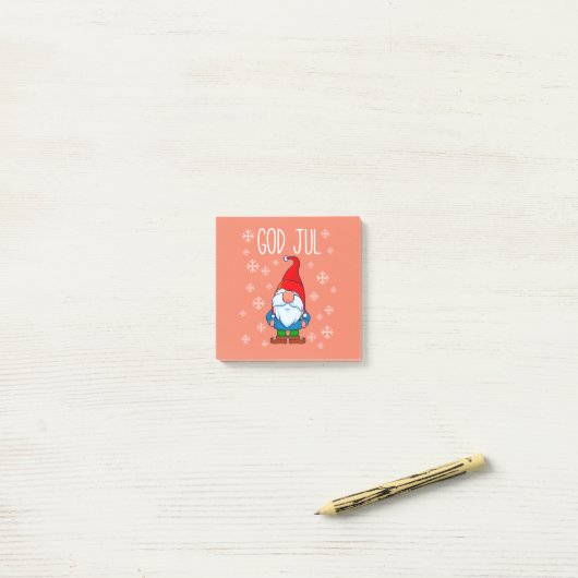 God jul, Zweedse Tomte Gnome, Scandinavische Merry Post-it® Notes (Op bureau)