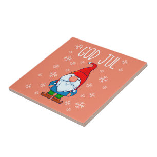 God jul, Zweedse Tomte Gnome, Scandinavische Merry Tegeltje