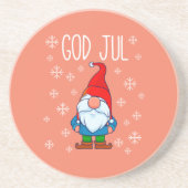 God jul, Zweedse Tomte Gnome, Scandinavische Merry Zandsteen Onderzetter (Voorkant)