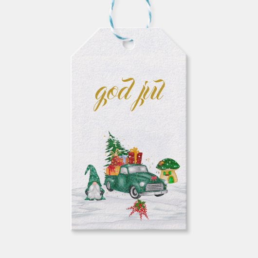 God juul Swedish Gnomen Gift Labels Cadeaulabel (Voorkant)