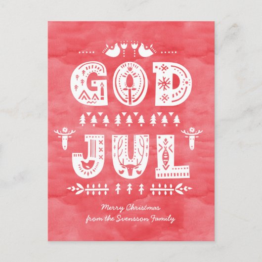 God juul Swedish Kaart Scandi Style Script (Voorkant)