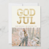God juul Swedish Merry Kerststijllish Typografie (Voorkant)
