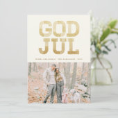 God juul Swedish Merry Kerststijllish Typografie (Staand voorkant)