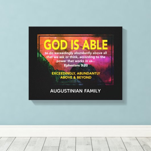 GOD KAN | Ephesianen 3:20 Canvas Afdruk (Insitu (Houten vloer))