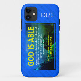 GOD KAN | Ephesianen 3:20 Christelijk blauw Case-Mate iPhone Case