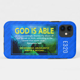 GOD KAN | Ephesianen 3:20 Christelijk blauw Case-Mate iPhone Case