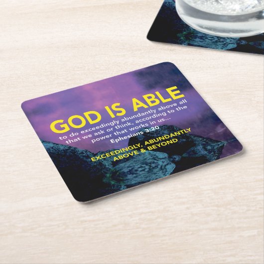 GOD KAN Ephesians 3:20 Inspirerend scripts maken Kartonnen Onderzetters (Schuin)