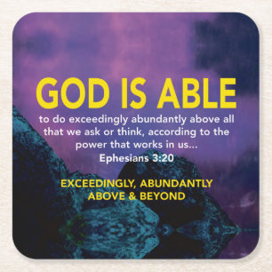 GOD KAN Ephesians 3:20 Inspirerend scripts maken Kartonnen Onderzetters