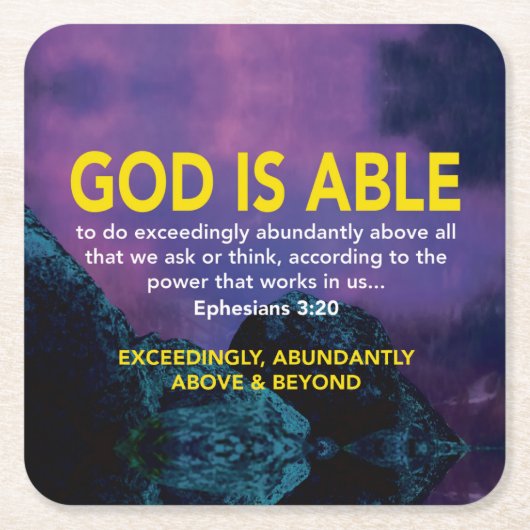 GOD KAN Ephesians 3:20 Inspirerend scripts maken Kartonnen Onderzetters (Voorkant)