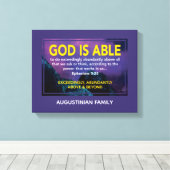 GOD KAN | Ephesians 3:20 Naam | CHRISTELIJK Canvas Afdruk (Insitu (Houten vloer))
