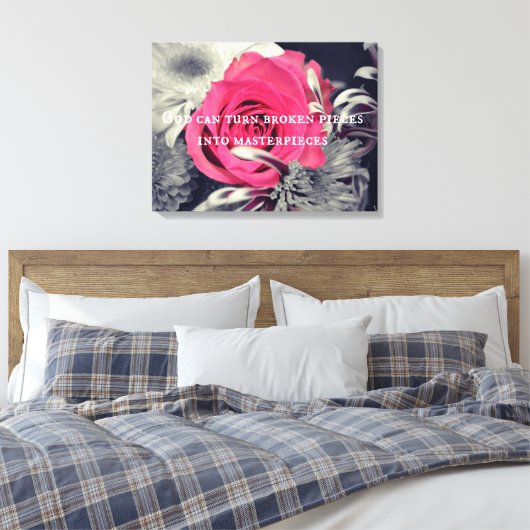 God kan gebroken stukken in sterstukken veranderen canvas afdruk (Insitu (Slaapkamer))