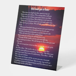 God kennen reclamebord met voetstuk