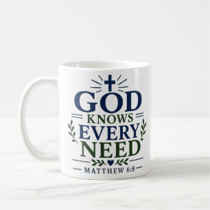 God Kent Alle Behoeften Christelijk Gezegde Koffiemok