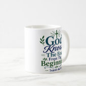 God Kent Het Einde Vanaf Het Begin Spiritueel  Koffiemok (Voorkant rechts)