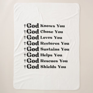 God kent je, houdt van je, herstelt en redt je sherpa deken