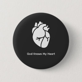 God Kent Mijn Hart Christelijk T-Shirt Ronde Button 5,7 Cm
