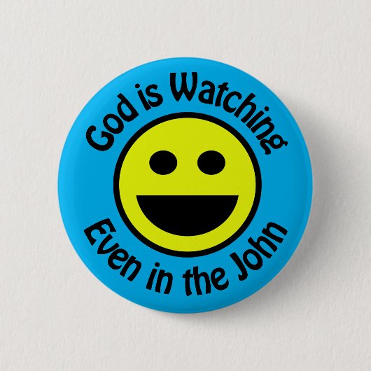God kijkt naar de Klassieke Sticker Ronde Button 5,7 Cm (Voorkant)
