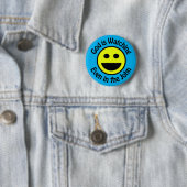 God kijkt naar de Klassieke Sticker Ronde Button 5,7 Cm (In situ)