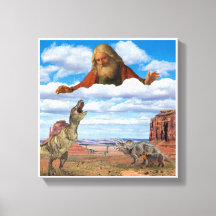 God Killing the Dinosaurs Canvas Wandkunst