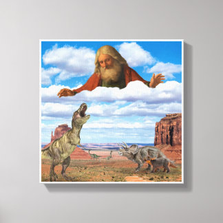 God Killing the Dinosaurs Canvas Wandkunst