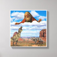 God Killing the Dinosaurs Canvas Wandkunst
