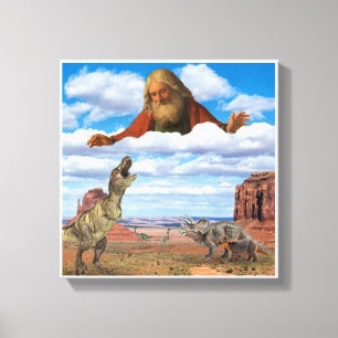 God Killing the Dinosaurs Canvas Wandkunst Afdruk