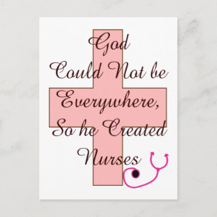 God kon niet overal rondlopen roze kruis briefkaart