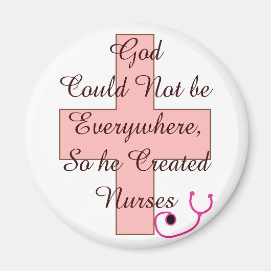 God kon niet overal rondlopen roze kruis magneet (Voorkant)