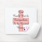 God kon niet overal rondlopen roze kruis muismat (Met muis)