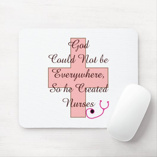 God kon niet overal rondlopen roze kruis muismat (Met muis)