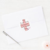God kon niet overal rondlopen roze kruis ronde sticker (Envelop)