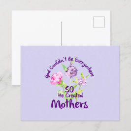 God kon niet overal zijn dus creëerde hij moeders briefkaart