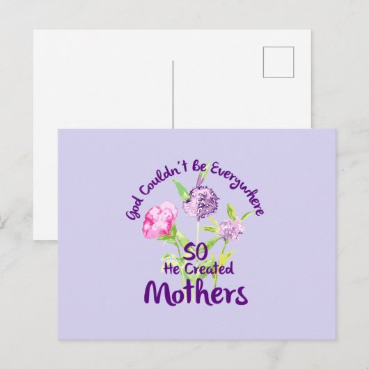 God kon niet overal zijn dus creëerde hij moeders briefkaart (Voorkant / Achterkant)