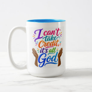 God krijgt de eer tweekleurige koffiemok