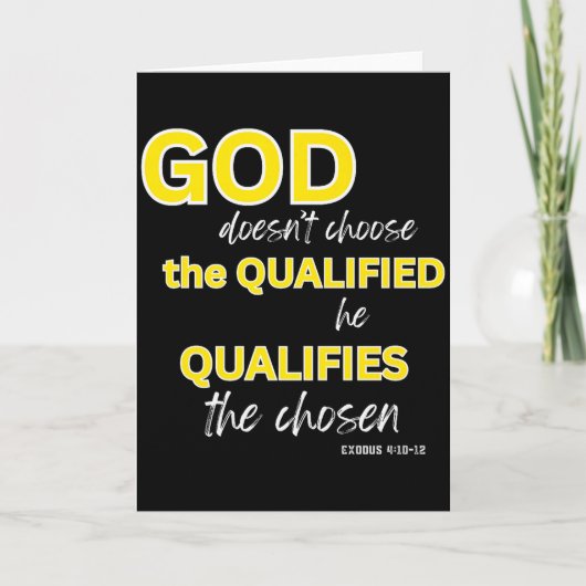 God Kwalificeert Het Gekozen Christelijk Geloof Pr Kaart (Voorkant)