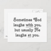 God lacht. briefkaart (Voorkant / Achterkant)