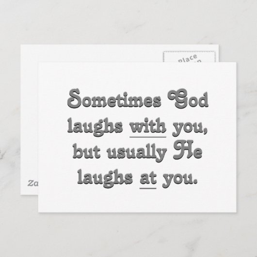 God lacht. briefkaart (Voorkant / Achterkant)